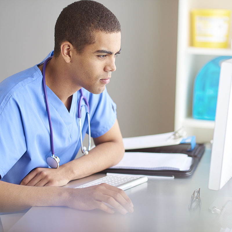 Nurse browsing compliance library